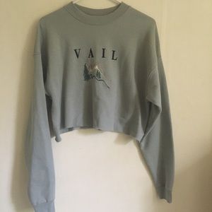 Vail Green Cropped Crewneck Sweatshirt